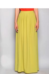 Spódnica maxi z fałdami MM5012 Pistacja