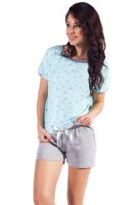 Piżama Damska Model Celia kr.r. kr.sp. Pistacja/Melange Grey