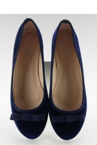 ATŁASOWE BALERINKI LDS-1A010 NAVY BLUE