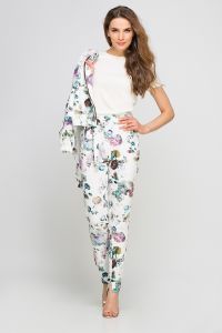 Spodnie Damskie Model SD113 Kwiaty/White