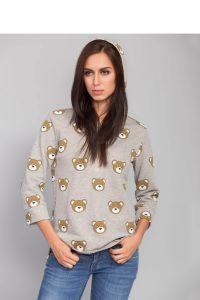 Sweter z tkaniny bawełnianej z oryginalnym nadrukiem MM2035 Grey
