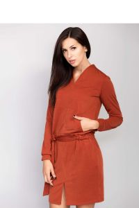 Sukienka z miękkiej dzianiny jersey MM1029 Rudy