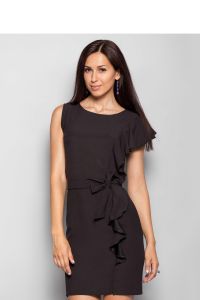 Elegancka damska sukienka z oryginalnym rękawem MM1046 Black