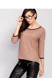 Miękki sweter z dekoltem MM2028 Brown