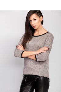 Miękki sweter z dekoltem MM2028 Beige