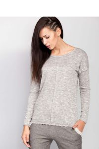 Sweter melanżowy z okrągłym dekoltem MM2025 Light Grey