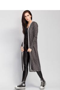 Długi kardigan z kapturem MM3022 Grey