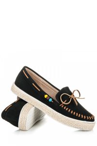 MOKASYNY DAMSKIE ESPADRYLE Czarny CNB2057-1B
