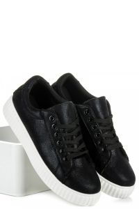 CZARNE TRAMPKI NA PLATFORMIE CREEPERS Czarny CNB5196B