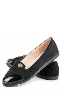 STYLOWE ZAMSZOWE BALERINY Czarny CNB7111-1B