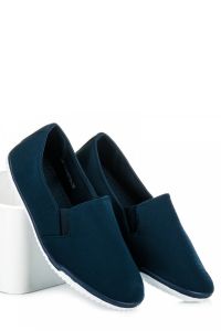 GRANATOWE TEKSTYLNE TRAMPKI Niebieski CNBAH17-7979N