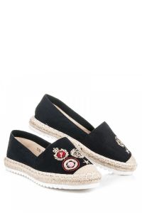 ESPADRYLE Z NASZYWKAMI Czarny CNBCV-355B