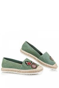 ESPADRYLE Z NASZYWKAMI Zielony CNBCV-355GR