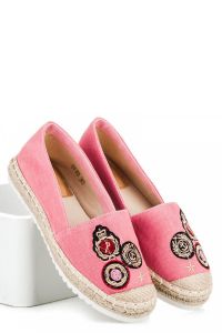 ESPADRYLE Z NASZYWKAMI Różowy CNBCV-355P