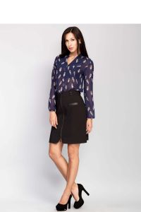 Spódnica o długości  powyżej kolan MM5001 Dark Brown