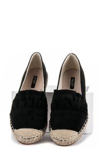 WIOSENNE ESPADRYLKI Z FALBANK? CNB7131-1B Czarny