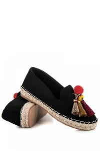 ESPADRYLE Z FR?DZLAMI I POMPONEM CNB8213-1B Czarny
