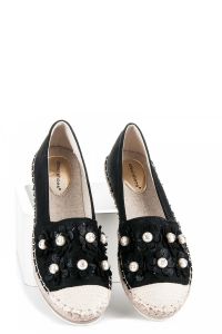 ESPADRYLE Z KWIATUSZKAMI CNBM-5212B Czarny