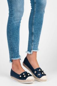ESPADRYLE Z KWIATUSZKAMI CNBM-5212BL Niebieski