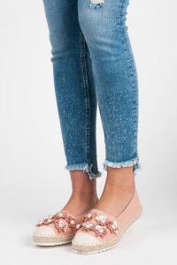 ESPADRYLE Z KWIATUSZKAMI CNBM-5212P Różowy