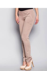 Spodnie z trykotażu oraz pasek na gumce MM4004 Beige