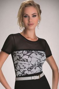 Bluzka Model Maisa Ecru/Black