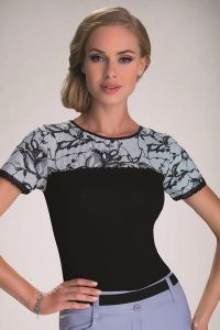 Bluzka Model Mariel Ecru/Black