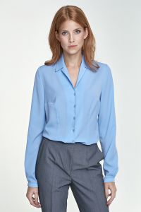 Bluzka z kołnierzykiem B73 Sky Blue