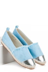 NIEBIESKIE ESPADRYLE ZE SREBRNYM NOSKIEM CNB7134-11BL Niebieski