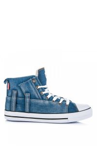 WYSOKIE TRAMPKI DENIM CNBLH-17-NJ06DK.JE_W Niebieski