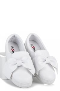 BIA?E TRAMPKI Z EKO SK?RY CNBNB51W Biały