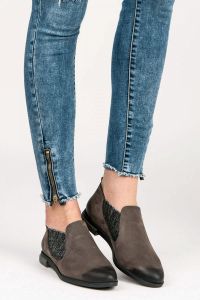 SK?RZANE BUTY DAMSKIE Szary