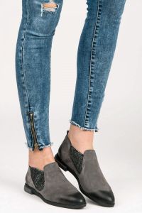 SK?RZANE BUTY DAMSKIE Szary