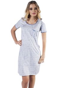 Koszula Nocna Model Justyna kr.r. Sky Blue