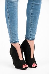 ELEGANCKIE BOTKI OPEN TOE Czarny