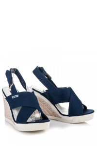 WYGODNE ESPADRYLE NA KOTURNIE Niebieski
