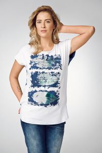 Tunika Model Leafy L White/Jeans